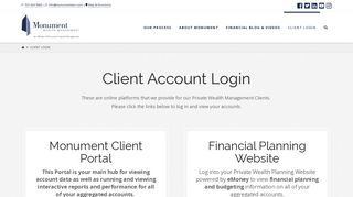 Client Account Login | Monument Wealth Management | Washington ...