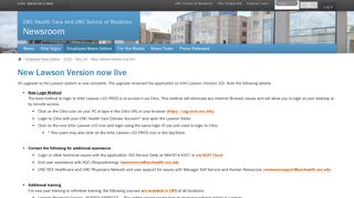 New Lawson Version now live — News Room - UNC Health Care