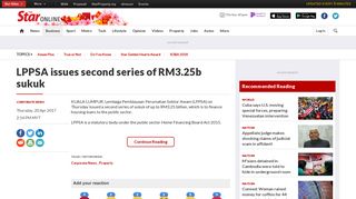 LPPSA issues second series of RM3.25b sukuk - Business News ...