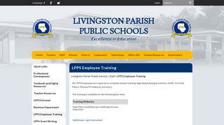 LPPS Employee Training - Livingston Parish Public Schools