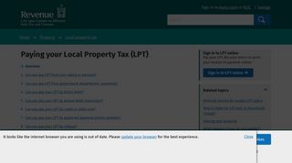 Paying your Local Property Tax (LPT)