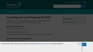 Accessing your Local Property Tax (LPT)
