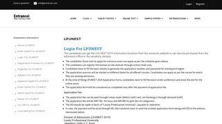 LPUNEST 2019 | Login For LPUNEST-2019 - EntranceI