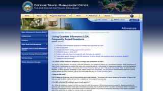 Living Quarters Allowance (LQA) - Frequently Asked Questions