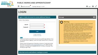 Public Works and Apprenticeship Application