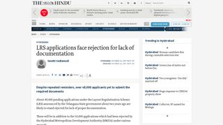 LRS applications face rejection for lack of documentation - The Hindu