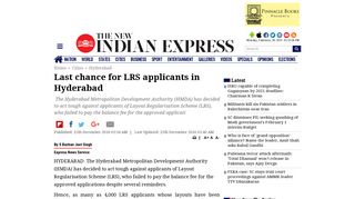 Last chance for LRS applicants in Hyderabad - New Indian Express
