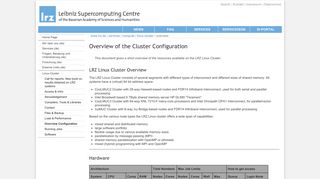LRZ: Overview of the Cluster Configuration