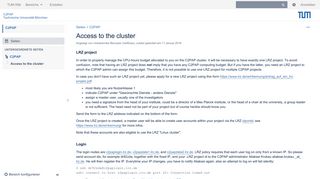 Access to the cluster - C2PAP - TUM Wiki