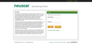 Numbering Portal - Secure Login | Neustar