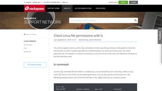 Check Linux file permissions with ls - Rackspace Support