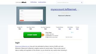 Myaccount.lsfibernet.com website. Login.