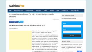 Nickelodeon Auditions for Nick Show Lip Sync Battle Shorties ...