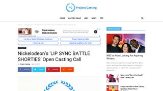 Nickelodeon's 'LIP SYNC BATTLE SHORTIES' Open Casting Call