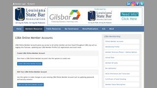 LSBA Online Member Accounts - Louisiana State Bar Association
