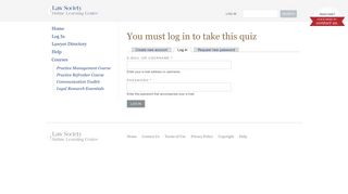 You must log in to take this quiz - LSBC Online Learning Centre
