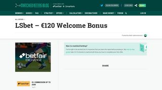 LSbet - €120 Welcome Bonus | Matched Betting Blog