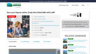 Earn your degree online. Study the Global MBA with LSBF - The Study ...