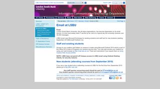 Email - ICT Department | London South Bank University