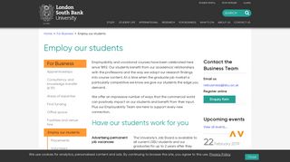 Employ our students | London South Bank University