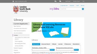 Library - my.lsbu | London South Bank University