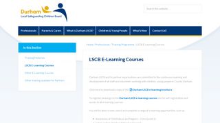 LSCB E-Learning Courses - Durham LSCB