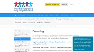 E-learning - Northamptonshire Safeguarding Children Board