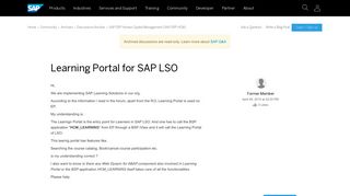 Learning Portal for SAP LSO - archive SAP