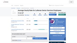 Lutheran Senior Services Wages, Hourly Wage Rate | PayScale