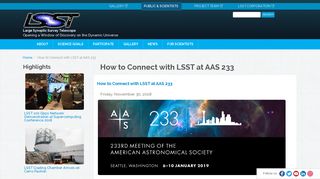How to Connect with LSST at AAS 233 | The Large Synoptic Survey ...
