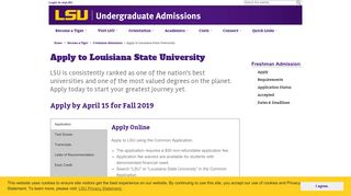 Apply to Louisiana State University — LSU Undergraduate Admissions