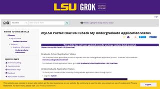 How to Check Your Undergraduate Application Status - lsu grok ...