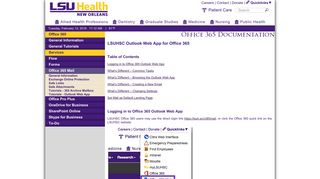 Outlook Web App for Office 365 | Email Support | LSU Health New ...
