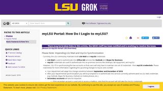 myLSU Portal: How Do I Login to myLSU? - lsu grok knowledge base