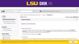 Searching Category PAWS ID (myLSU Account) for students - GROK ...