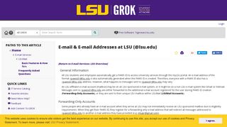 E-mail & E-mail Addresses at LSU (@lsu.edu) - GROK Knowledge Base