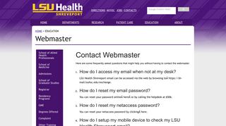 Webmaster - LSU Health Shreveport