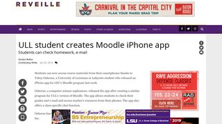 ULL student creates Moodle iPhone app - LSU Now
