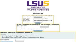 LSUS - Student Application Logon