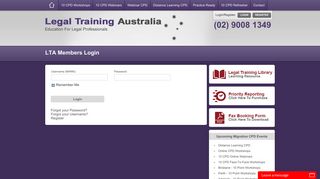 Login - Legal Training Australia