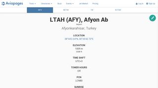 Airport: LTAH (AFY), Afyon Ab - Aviapages.com