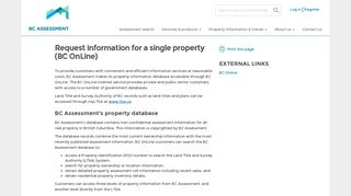 Request information for a single property (BC OnLine) - BC Assessment
