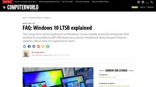 FAQ: Windows 10 LTSB explained | Computerworld