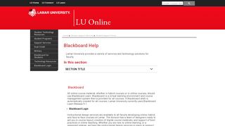 Blackboard Help - Lamar University