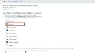 How do I log into Blackboard and open a course? - ServiceNow