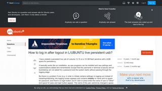 lubuntu - How to log in after logout in L/UBUNTU live persistent ...