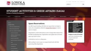 Space Reservations: Student Activities & Greek Affairs (SAGA): Loyola ...