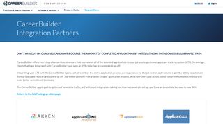 CareerBuilder Integration Partners | CareerBuilder for Employers