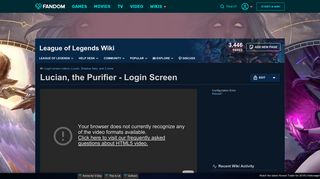 Video - Lucian, the Purifier - Login Screen | League of Legends Wiki ...