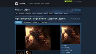 Steam Workshop :: High Noon Lucian - Login Screen - League of ...